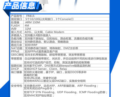 网络交换机-斐讯 FR815 5口百兆企业路由器 企业级支持多人 低功耗 工厂现